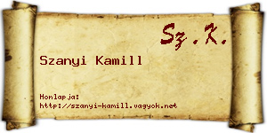 Szanyi Kamill névjegykártya
